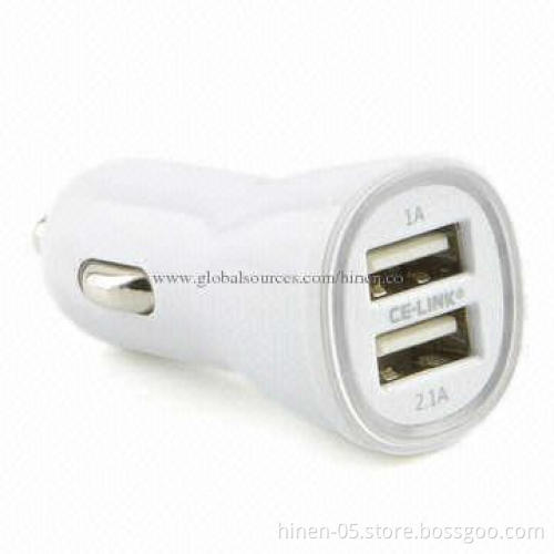 Car Chargers with 5V DC/1 and 2.1A Output, Use Your Car to Charge Any Devices